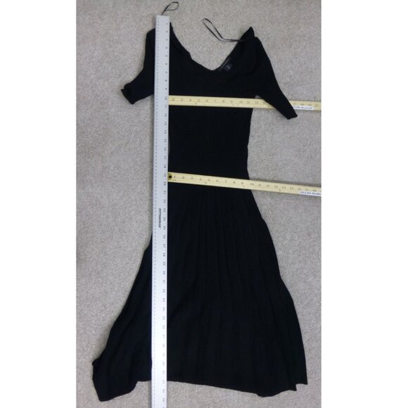 Tahari Black Ribbed Quarter Sleeve Maxi Dress - Picture 9 of 12